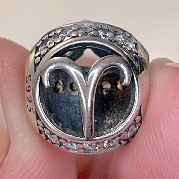 None Jewelry - Bracelet Charm Aries Zodiac Sign Sterling Silver